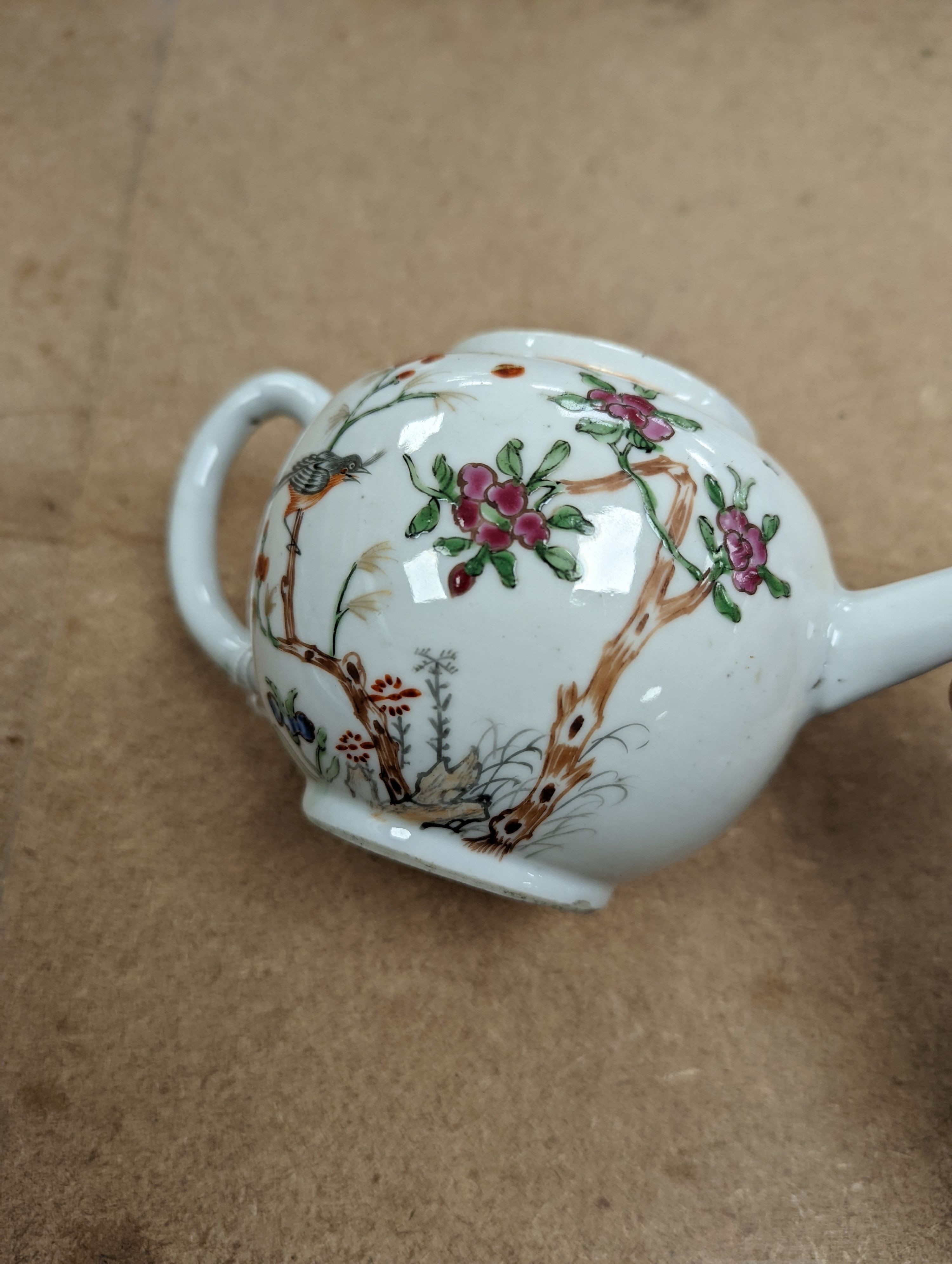 An 18th century Chinese famille rose teapot and associated cover 13cm